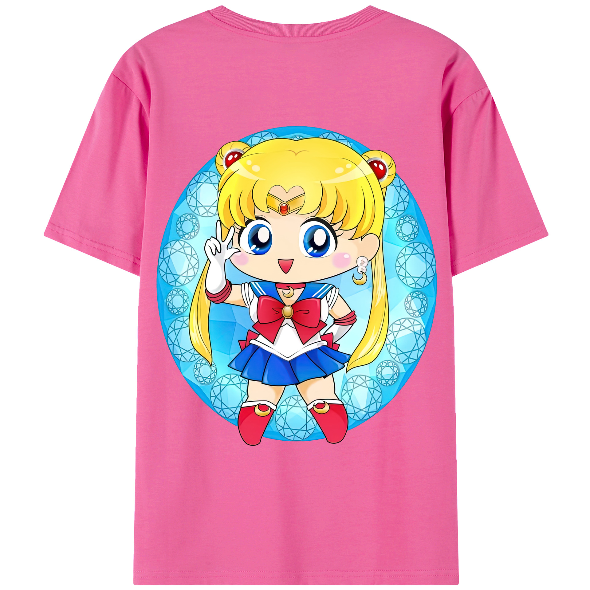 （画像用） 美少女戦士セーラームーン 月野 うさぎ つきの うさぎ Sailor Moon Tsukino Usagi レディース半袖Tシャツ(バックプリント)